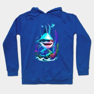 Cartoon Shark Art Hoodie